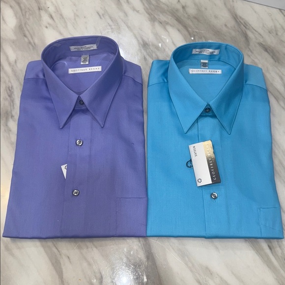 2,Geoffrey Beene Sateen Shirt in Lavender and  blue size Large - Picture 2 of 10